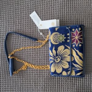 Tory Burch Blue Velvet Floral bag